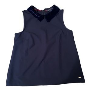 Tommy Hilfiger Womens VELVET COLLAR SLEEVELESS TOP‎ Size Small